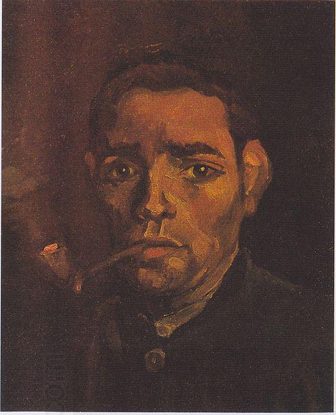 Vincent Van Gogh Head of a young peasant with a Pipe oil painting picture